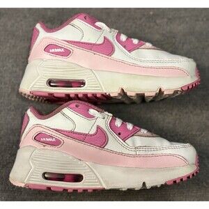 Nike Air Max 90 LTR Pink White FZ3557-100 Kids Size 9C